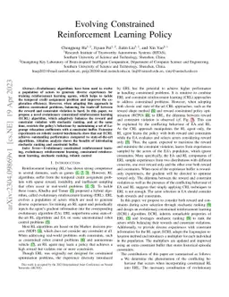 Evolving Constrained Reinforcement Learning Policy