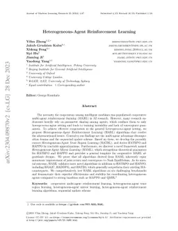 Heterogeneous-Agent Reinforcement Learning