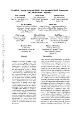 The eBible Corpus: Data and Model Benchmarks for Bible Translation for
  Low-Resource Languages
