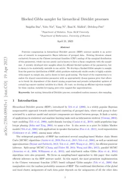 Blocked Gibbs sampler for hierarchical Dirichlet processes
