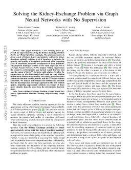 Solving the Kidney-Exchange Problem via Graph Neural Networks with No
  Supervision