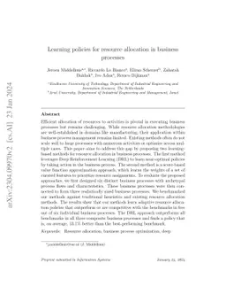 Learning policies for resource allocation in business processes