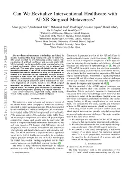 Can We Revitalize Interventional Healthcare with AI-XR Surgical
  Metaverses?