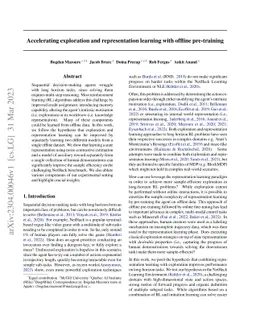 Accelerating exploration and representation learning with offline
  pre-training