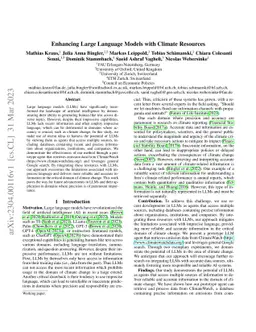 Enhancing Large Language Models with Climate Resources