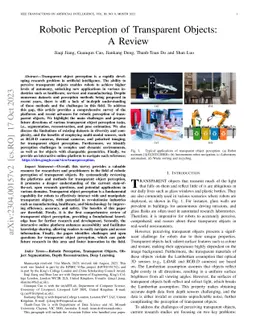 Robotic Perception of Transparent Objects: A Review