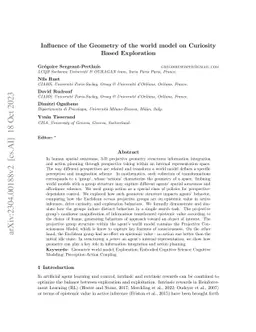 Influence of the Geometry of the world model on Curiosity Based
  Exploration
