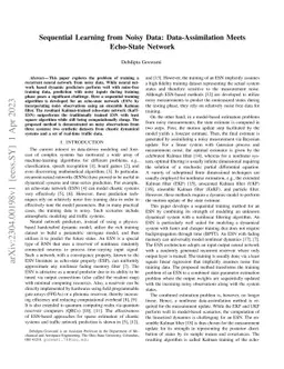 Sequential Learning from Noisy Data: Data-Assimilation Meets Echo-State
  Network