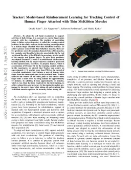 Tracker: Model-based Reinforcement Learning for Tracking Control of
  Human Finger Attached with Thin McKibben Muscles