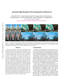 Automatic High Resolution Wire Segmentation and Removal