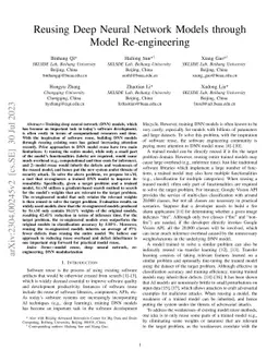 Reusing Deep Neural Network Models through Model Re-engineering