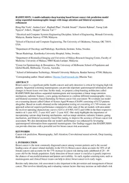 RADIFUSION: A multi-radiomics deep learning based breast cancer risk
  prediction model using sequential mammographic images with image attention
  and bilateral asymmetry refinement