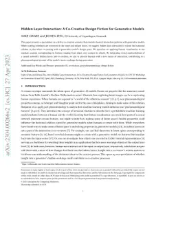 Hidden Layer Interaction: A Co-Creative Design Fiction for Generative
  Models