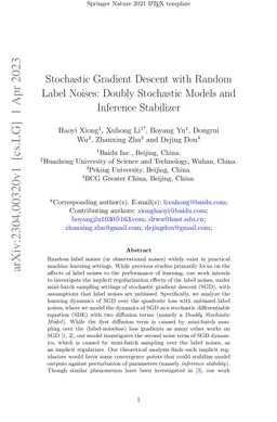 Doubly Stochastic Models: Learning with Unbiased Label Noises and
  Inference Stability