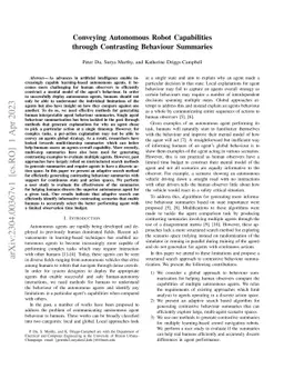Conveying Autonomous Robot Capabilities through Contrasting Behaviour
  Summaries