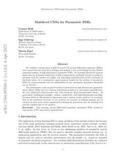 Multilevel CNNs for Parametric PDEs