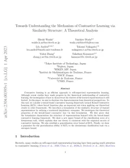 Towards Understanding the Mechanism of Contrastive Learning via
  Similarity Structure: A Theoretical Analysis