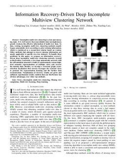 Information Recovery-Driven Deep Incomplete Multiview Clustering Network