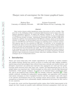 Sharper rates of convergence for the tensor graphical Lasso estimator