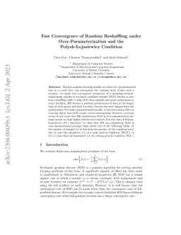 Fast Convergence of Random Reshuffling under Over-Parameterization and
  the Polyak-Łojasiewicz Condition