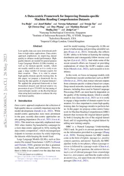A Data-centric Framework for Improving Domain-specific Machine Reading
  Comprehension Datasets