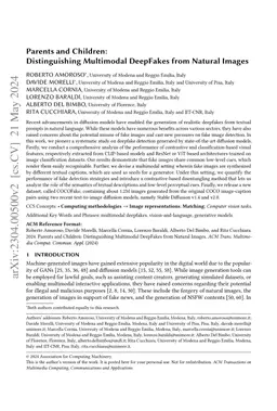 Parents and Children: Distinguishing Multimodal DeepFakes from Natural
  Images