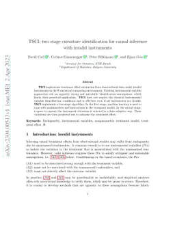 TSCI: two stage curvature identification for causal inference with
  invalid instruments