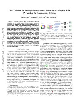 One Training for Multiple Deployments: Polar-based Adaptive BEV
  Perception for Autonomous Driving