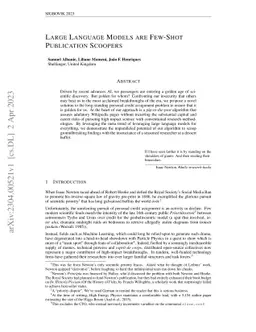 Large Language Models are Few-shot Publication Scoopers