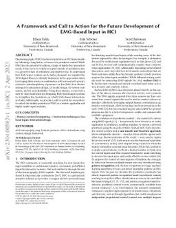 A Framework and Call to Action for the Future Development of EMG-Based
  Input in HCI