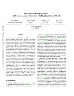 Recurrence without Recurrence: Stable Video Landmark Detection with Deep
  Equilibrium Models