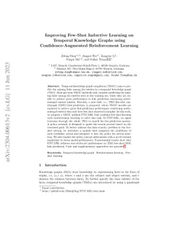 Improving Few-Shot Inductive Learning on Temporal Knowledge Graphs using
  Confidence-Augmented Reinforcement Learning