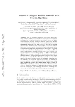 Automatic Design of Telecom Networks with Genetic Algorithms