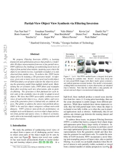 Partial-View Object View Synthesis via Filtered Inversion