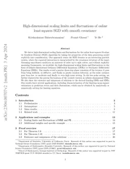 High-dimensional scaling limits and fluctuations of online least-squares
  SGD with smooth covariance