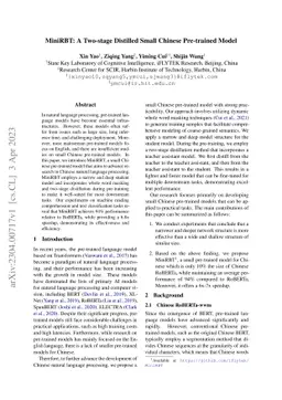 MiniRBT: A Two-stage Distilled Small Chinese Pre-trained Model