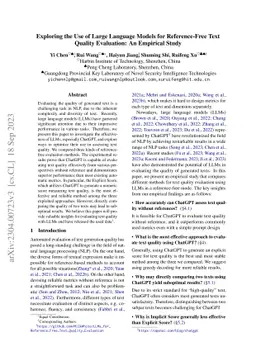 Exploring the Use of Large Language Models for Reference-Free Text
  Quality Evaluation: An Empirical Study