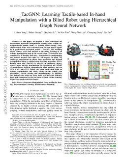 TacGNN:Learning Tactile-based In-hand Manipulation with a Blind Robot