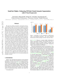 Small but Mighty: Enhancing 3D Point Clouds Semantic Segmentation with
  U-Next Framework