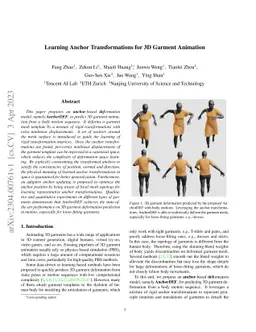 Learning Anchor Transformations for 3D Garment Animation