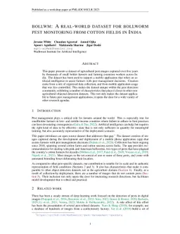 BOLLWM: A real-world dataset for bollworm pest monitoring from cotton
  fields in India