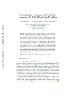 Evaluating the Performance of Multi-Scan Integration for UAV LiDAR-based
  Tracking