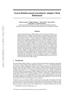 Swarm Reinforcement Learning For Adaptive Mesh Refinement