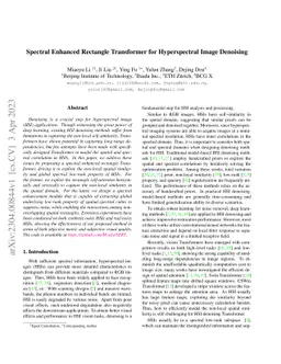 Spectral Enhanced Rectangle Transformer for Hyperspectral Image
  Denoising