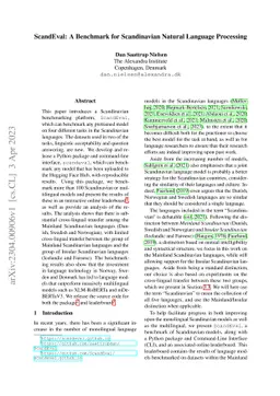 ScandEval: A Benchmark for Scandinavian Natural Language Processing