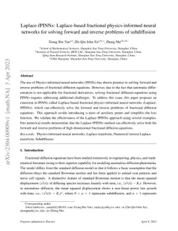 Laplace-fPINNs: Laplace-based fractional physics-informed neural
  networks for solving forward and inverse problems of subdiffusion
