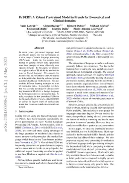 DrBERT: A Robust Pre-trained Model in French for Biomedical and Clinical
  domains