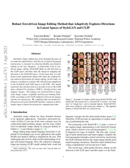 Robust Text-driven Image Editing Method that Adaptively Explores
  Directions in Latent Spaces of StyleGAN and CLIP