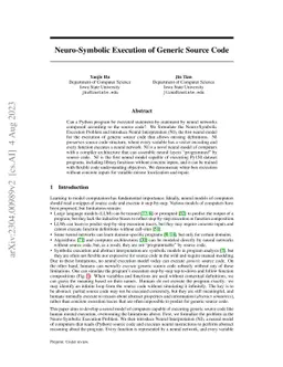Neuro-Symbolic Execution of Generic Source Code