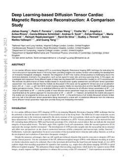 Deep Learning-based Diffusion Tensor Cardiac Magnetic Resonance
  Reconstruction: A Comparison Study